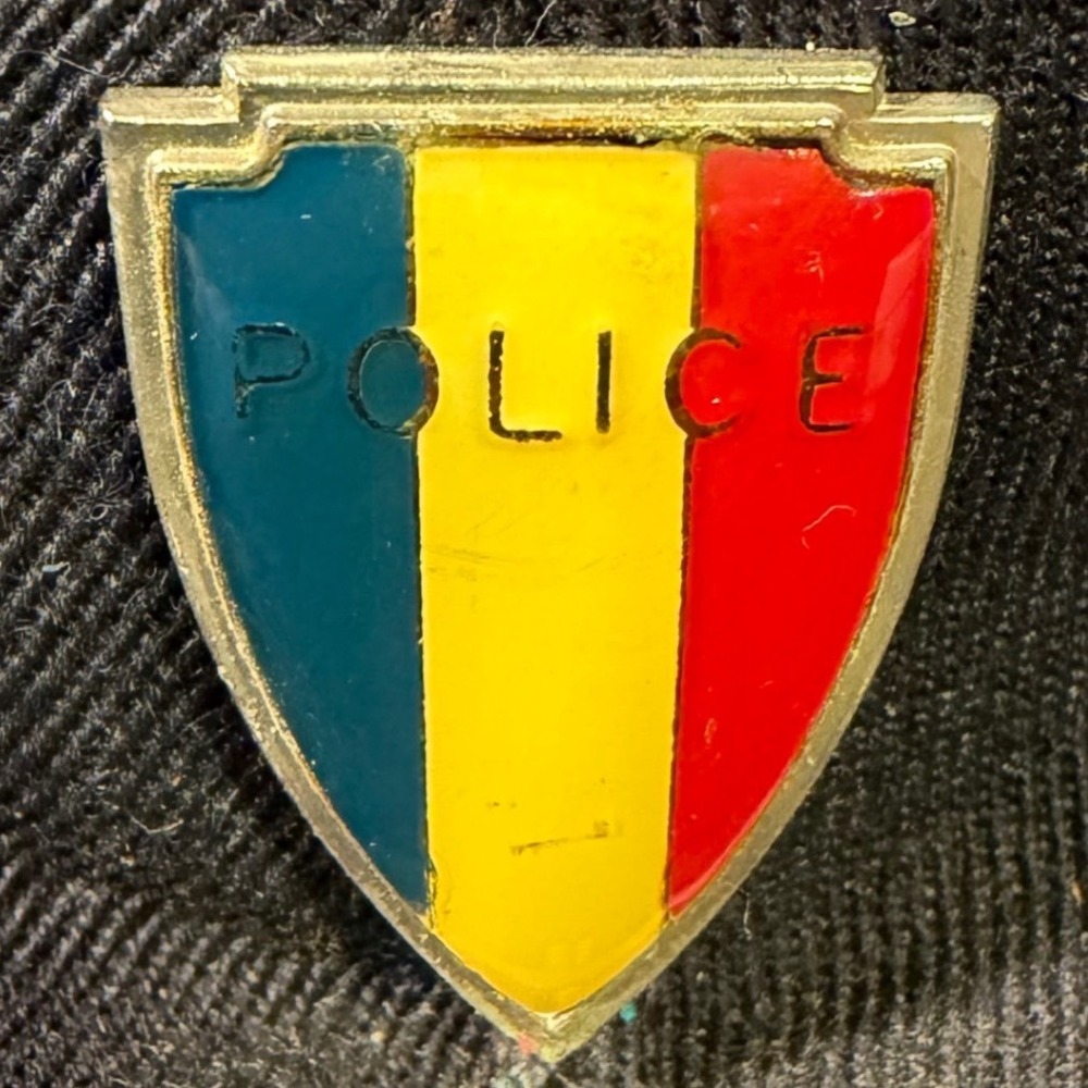 Vintage French Policewoman Uniform Set Shirt skirt Hat Tricolor Insignia